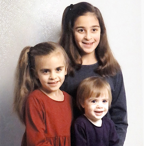 photo of Natalie, Noelle and Nicole Castriganos as kids